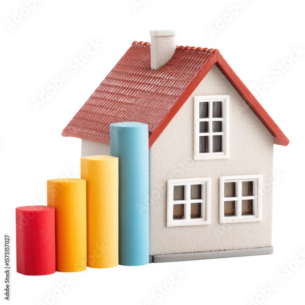Fototapeta Successful property loan amortization builds home equity. chart showing financial growth and smart investment plan