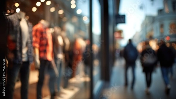 Fototapeta Casual window shopping means leisurely browsing stores without plans to buy, enjoying the sights and ideas without pressure.
