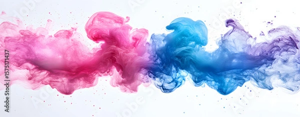 Fototapeta Abstract watercolor paint splashes create a colorful artistic design and grunge texture