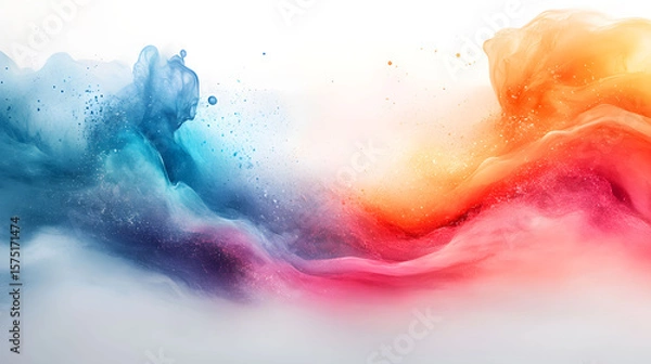 Fototapeta Colorful abstract watercolor background with red and pink textures for beauty and skin