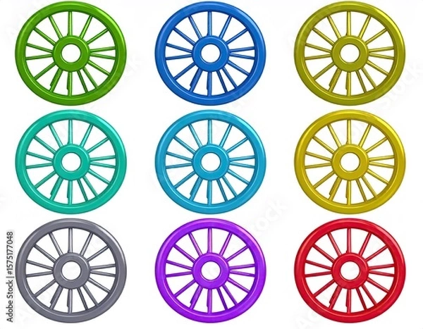 Obraz Colorful circular patterned wheels