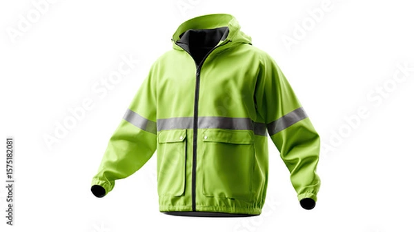 Fototapeta Protective High-Visibility Jacket: A high-visibility jacket, designed for safety and maximum visibility, ensures safety in hazardous environments.