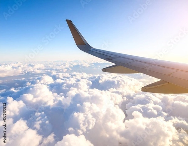 Obraz 창밖으로 본 하늘과 구름 위 풍경 View of Sky and Clouds from Airplane Window