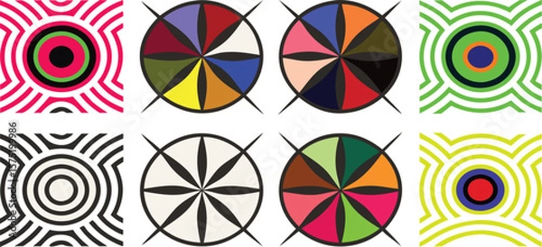 Fototapeta Abstract Geometric Circles and Radial Designs patterns