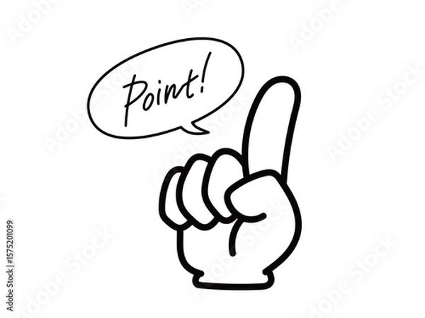 Fototapeta 手のアイコン_人差し指_01_Point_吹き出し