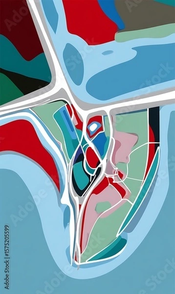 Fototapeta Abstract portrait with vibrant color palette