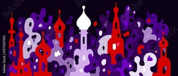 Fototapeta Abstract domes and steeples of Russia