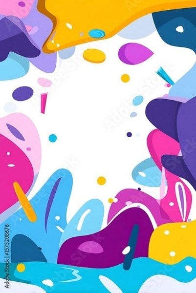 Fototapeta Playful shapes and vibrant color combinations