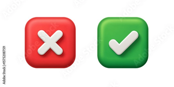 Obraz yes and no buttons app icon | transparent png | cross mark and check mark