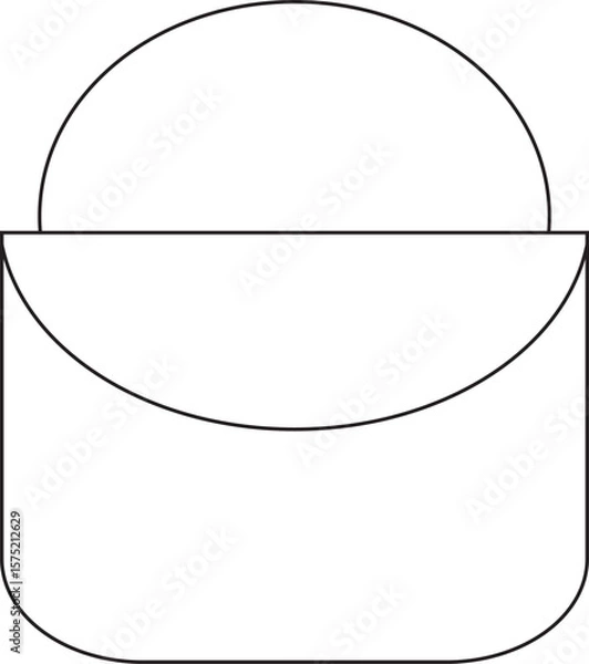 Fototapeta Line art illustration of a minimalistic black and white Bucket for online shop icon