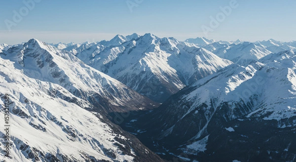 Obraz snow covered mountains in winter