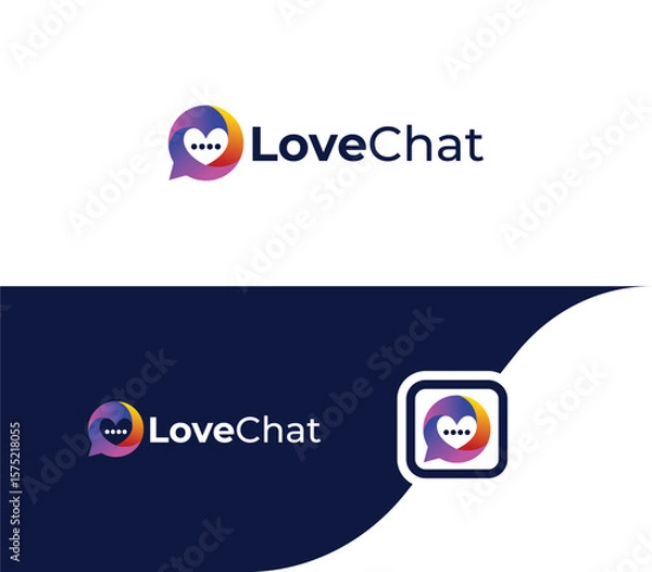 Obraz Minimal love chat logo design