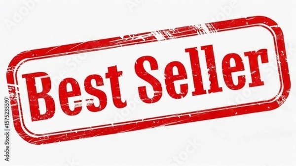 Obraz Grunge-style red “Best Seller” stamp on ideal for promotions, marketing, or product highlights.