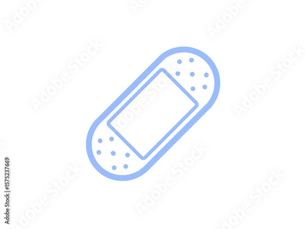 Obraz シンプル絆創膏アイコン（ブルー）