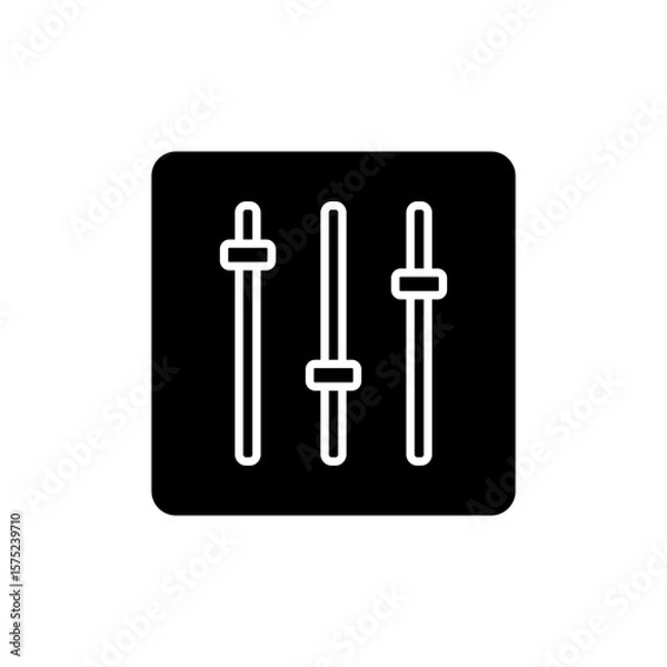 Fototapeta black fill setting icon vector in transparent background