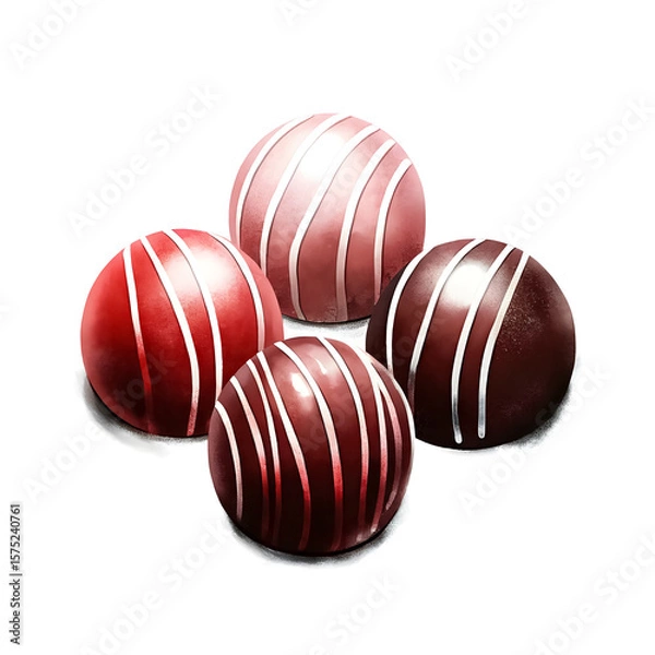 Fototapeta Watercolor minimal pattern of assorted chocolates