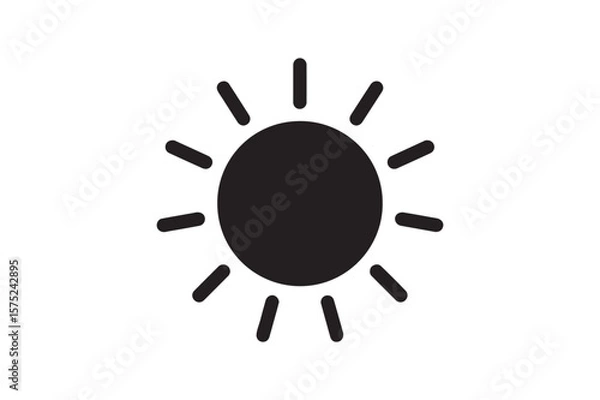Fototapeta Summer Sun icon silhouette vector with white background
