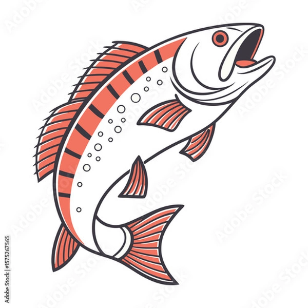 Obraz a fish with a red and white stripe on its back.