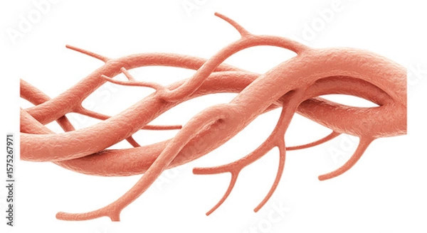 Obraz Arterial Pathways: A detailed depiction of a network of vital arteries, branching and interweaving to sustain life.