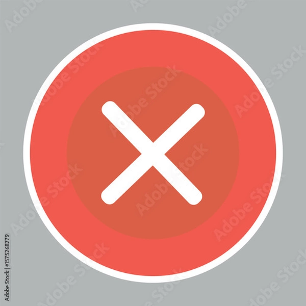 Fototapeta Error Alert Symbol – Vector Warning Button Icon for System Notifications, UI Design