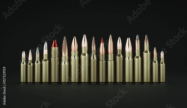 Obraz Rifle ammunition 3d illustration