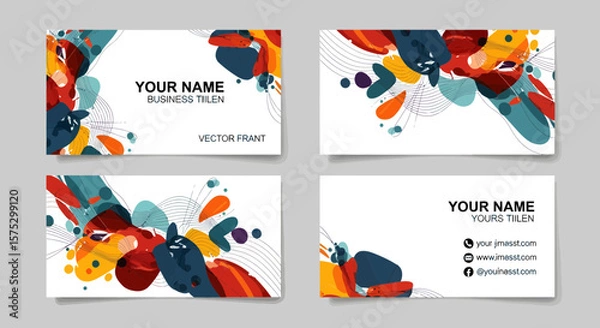 Fototapeta Creative Business Card Design Featuring Abstract Shapes and Colors, Digital Art, Professional Branding, Modern Aesthetic