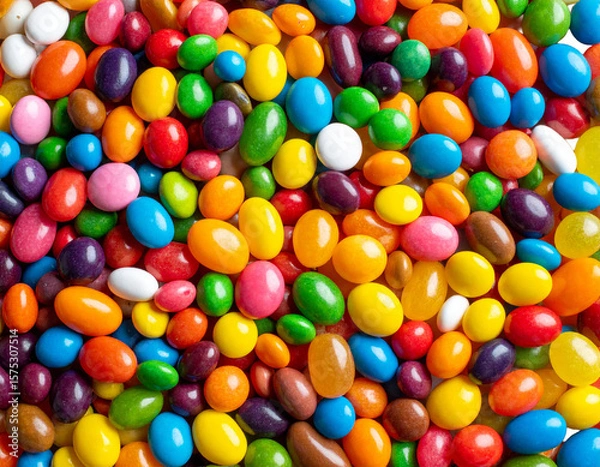 Fototapeta Colorful Jelly Beans in Random Arrangement