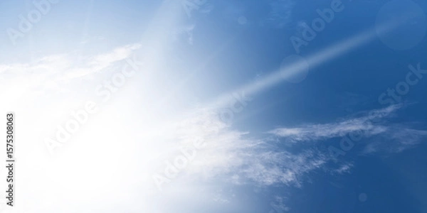 Fototapeta Sky background with partly cloudy. Natural beautiful and copy space