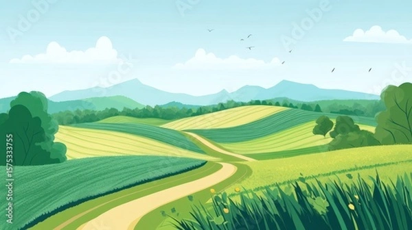 Fototapeta Scenic countryside landscape