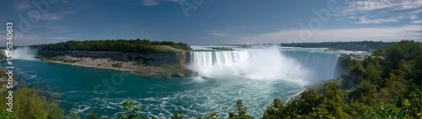 Fototapeta Panoramic 360 degrees view of niagara falls nature hdr landscape