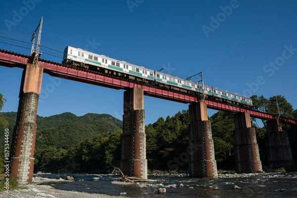 Obraz 秩父鉄道の荒川橋梁