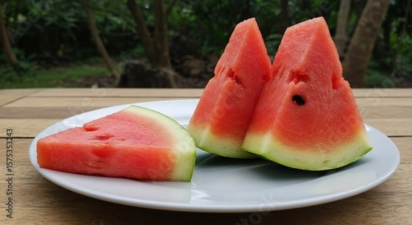 Fototapeta 爽やか夏色スイカ 木漏れ日の中 美味しそう