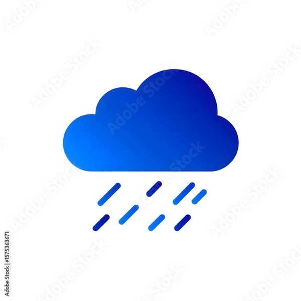 Fototapeta Stylized Weather Icon of a Rain Cloud Representing the Concept of a Rainy Forecast or Meteorological Event