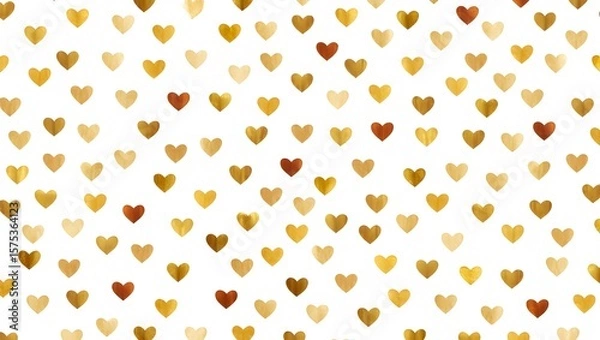 Fototapeta Elegant Heart Pattern Background with Gold and Copper Tones for Festive Celebrations