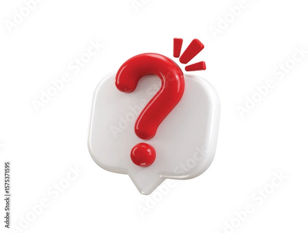 Fototapeta speech bubble with question mark icon 3d render concept of speech bubble question sign or ask faq and q&a answer solution icon vector illustration