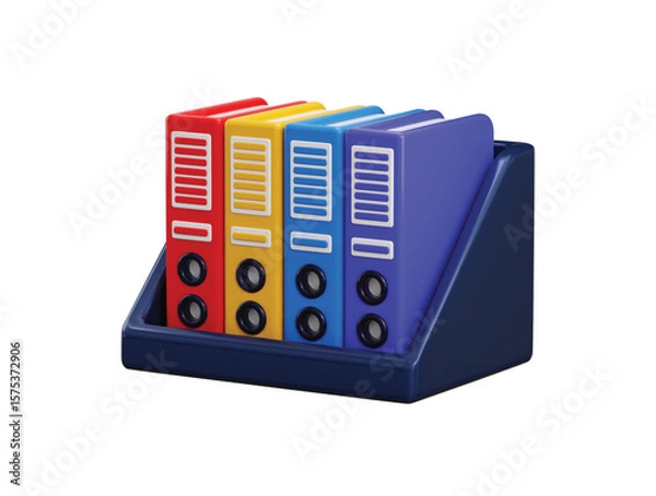Fototapeta File Binders icon 3d render concept of document folder binders icon for business or official document paper folder icon vector illustration