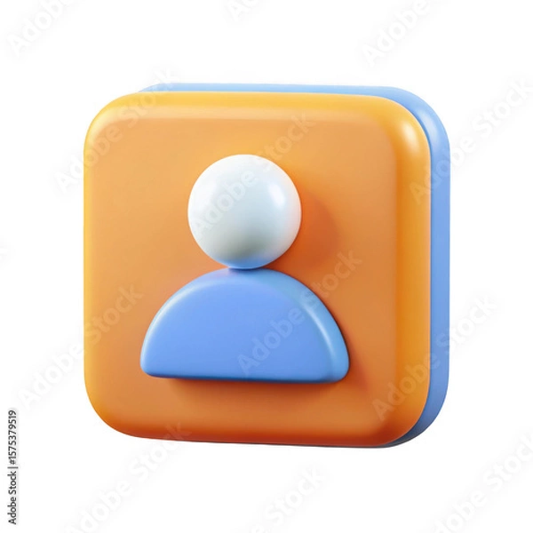 Fototapeta 3d render of a colorful user icon isolated on transparent background