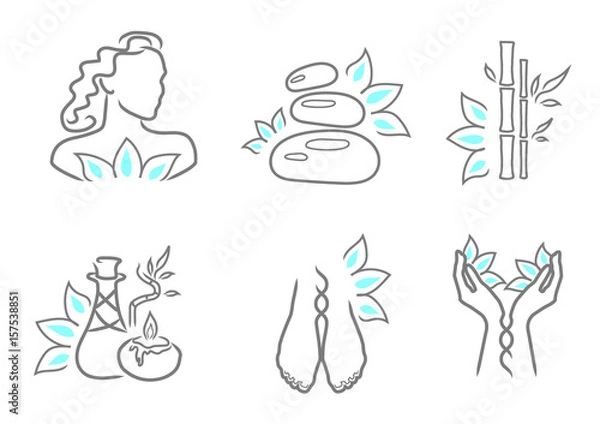 Obraz Spa icons set.
