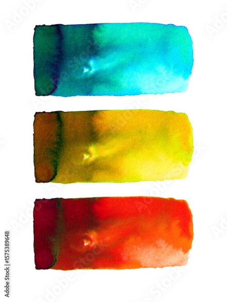 Obraz 3 watercolor watches on a transparent background