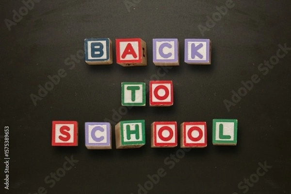 Obraz Back to school message in blocks