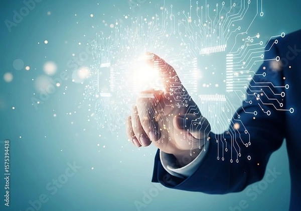 Fototapeta Exploring the Frontier of Digital Innovation and Technological Advancement Through Interactive Data Visualization