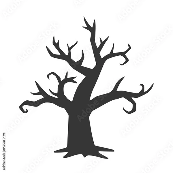 Obraz ハロウィンの木のイラスト