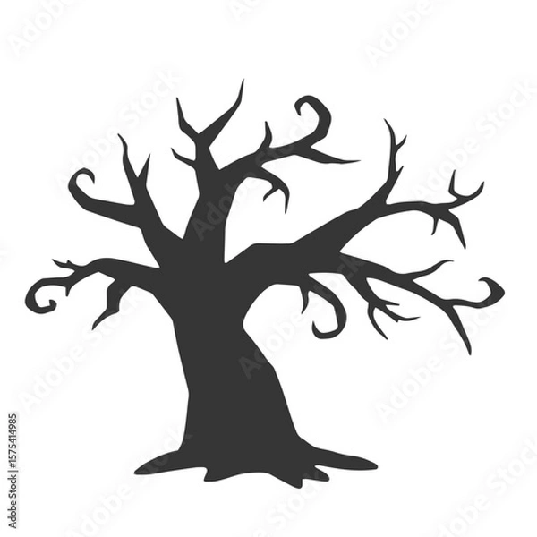 Obraz ハロウィンの木のイラスト