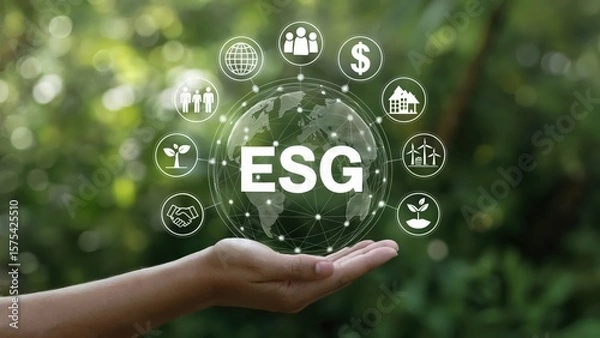 Fototapeta Environmental social governance is in our hands for a sustainable future.