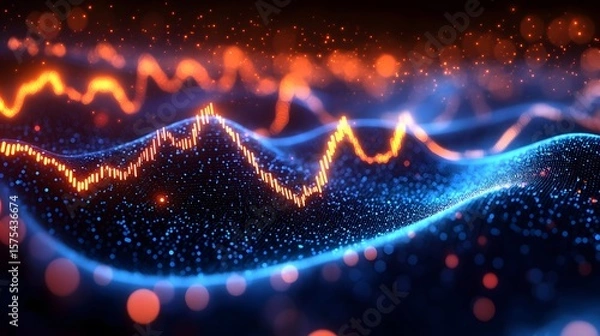 Obraz Abstract data visualization of financial market trends.