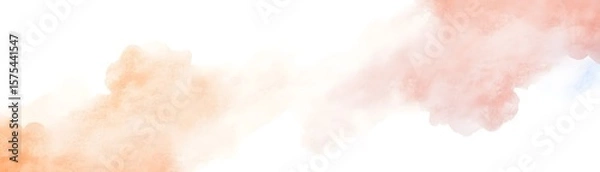 Obraz Abstract watercolor wash design with soft peach and pastel tones.