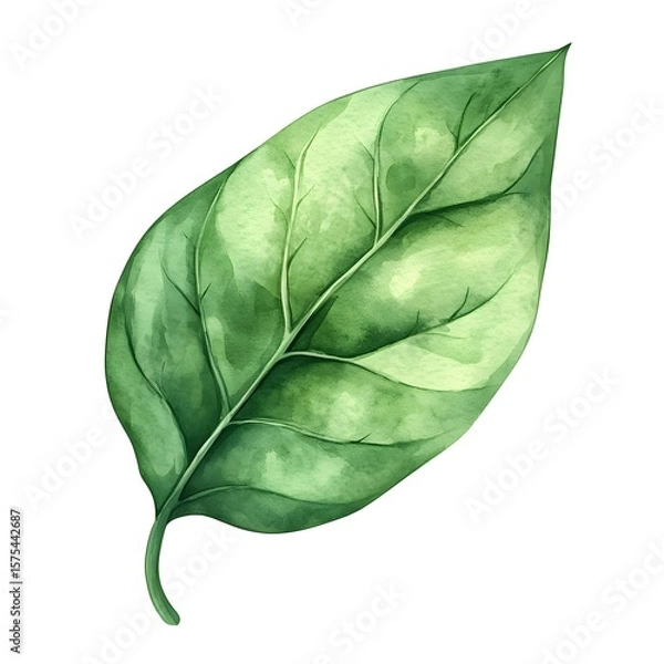 Obraz Detailed illustration of a vibrant green leaf.
