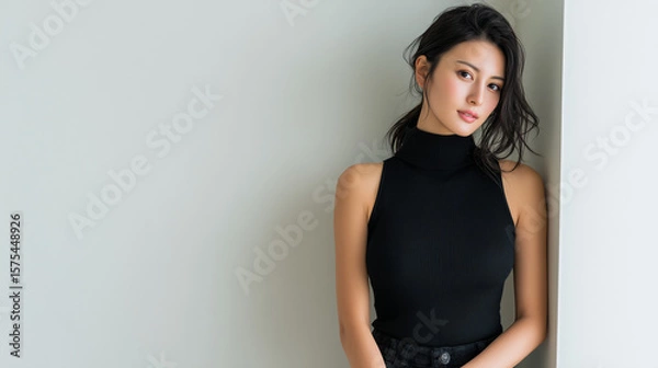 Obraz 美女, 女性, 美しい, 顔, モデル, 日本, 韓国, 中国, アジア, カフェ, ファッション, 