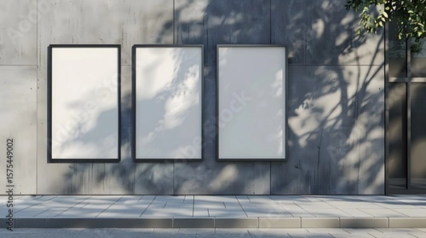 Obraz Blank billboard displays on a modern building exterior.