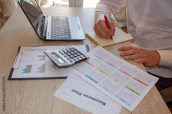 Fototapeta How to write business plan. Creating a business plan